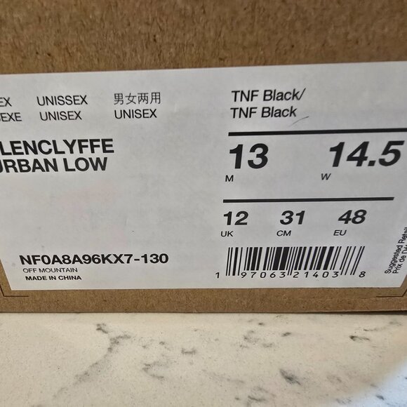 The North Face Glenclyffe Low Black White NF0A817BKX71 MENS SIZE 13 Shoes NEW - Picture 11 of 11